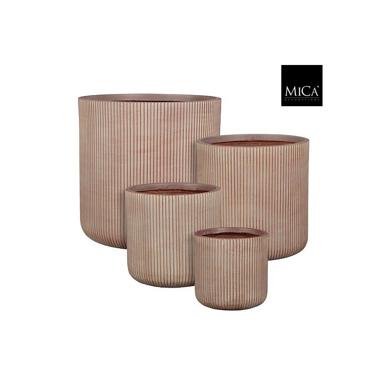 NUOVO POT ROND MARRON F. SET DE 4 ANTIQUE WASH - H45XD45CM