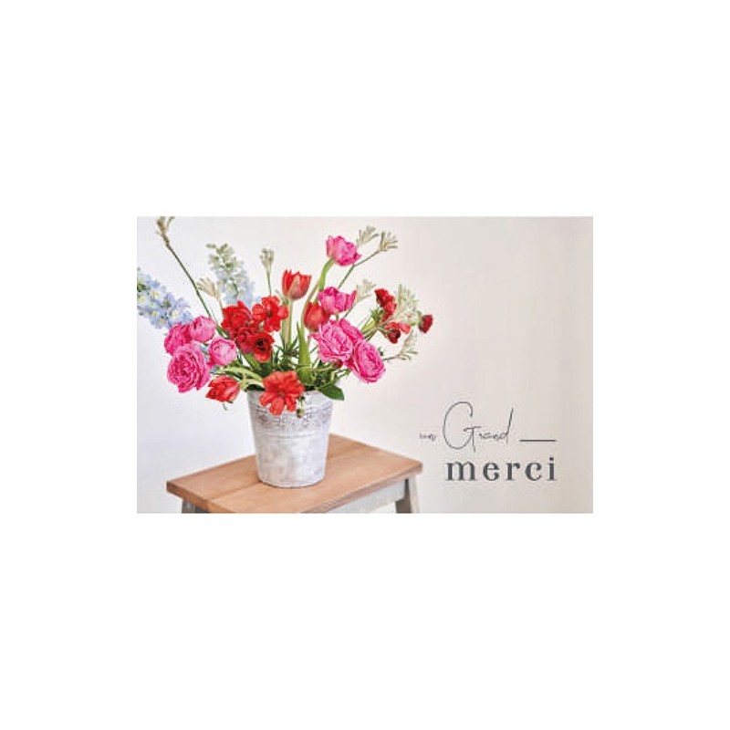 CARTES UN GRAND MERCI CARTE DOUBLE DIM 6.5 X 10 CM - PAQUET DE 10 CARTES