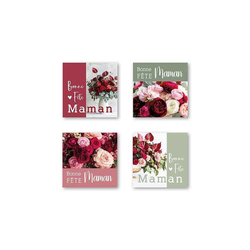 ETIQUETTES BONNE FÊTE MAMAN - 35 MM - BOITE DE 500