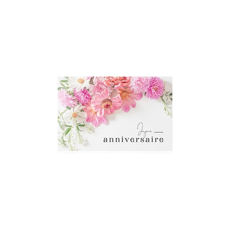 CARTES DOUBLES JOYEUX ANNIVERSAIRE 6.5 X 10 CM - LOT DE 10