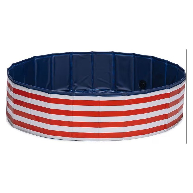 PISCINE DOGGY DIP M ROUGE BLANC 120X120X30 BZ**