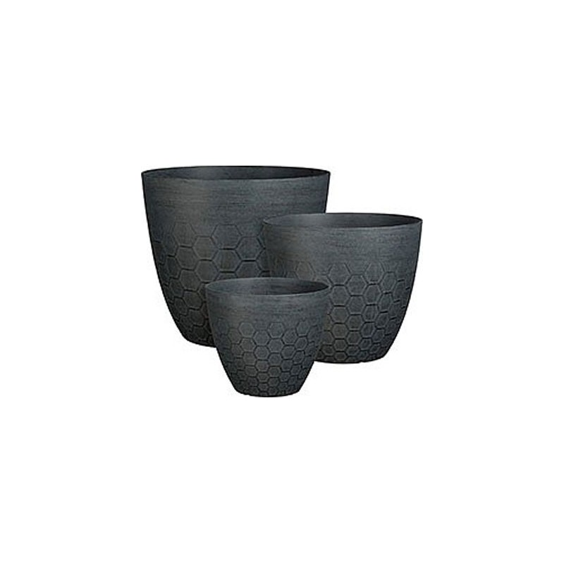 BRAVO POT ROND GRIS FONCÉ - H32,5XD38CM