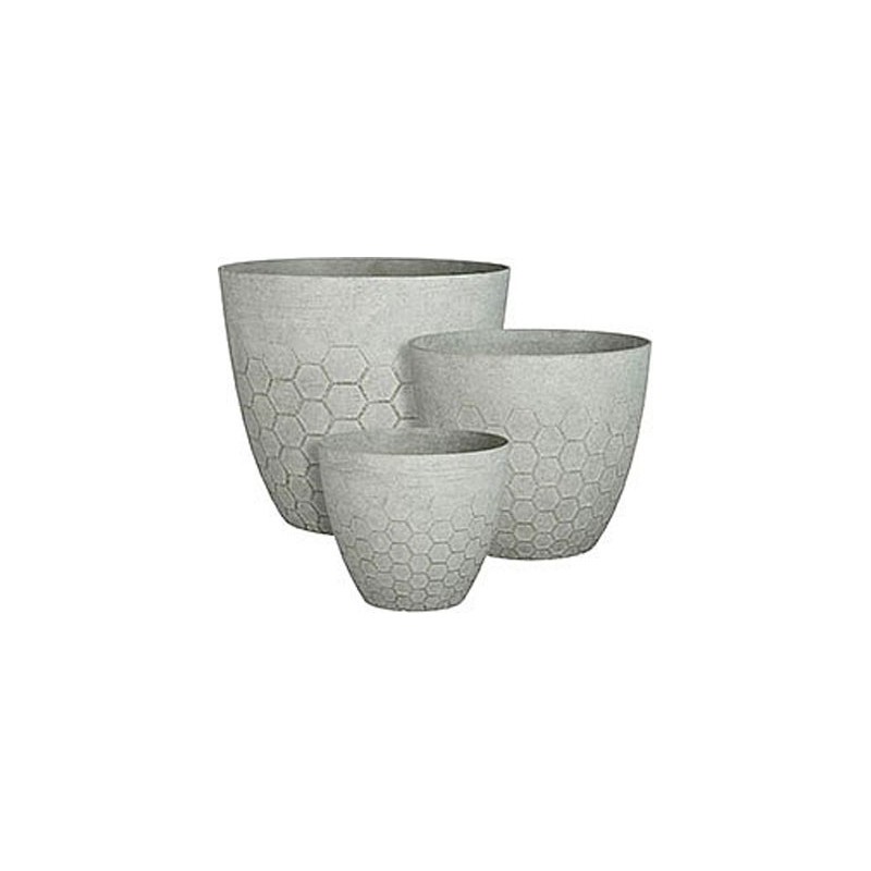 BRAVO POT ROND GRIS CLAIR - H32,5XD38CM