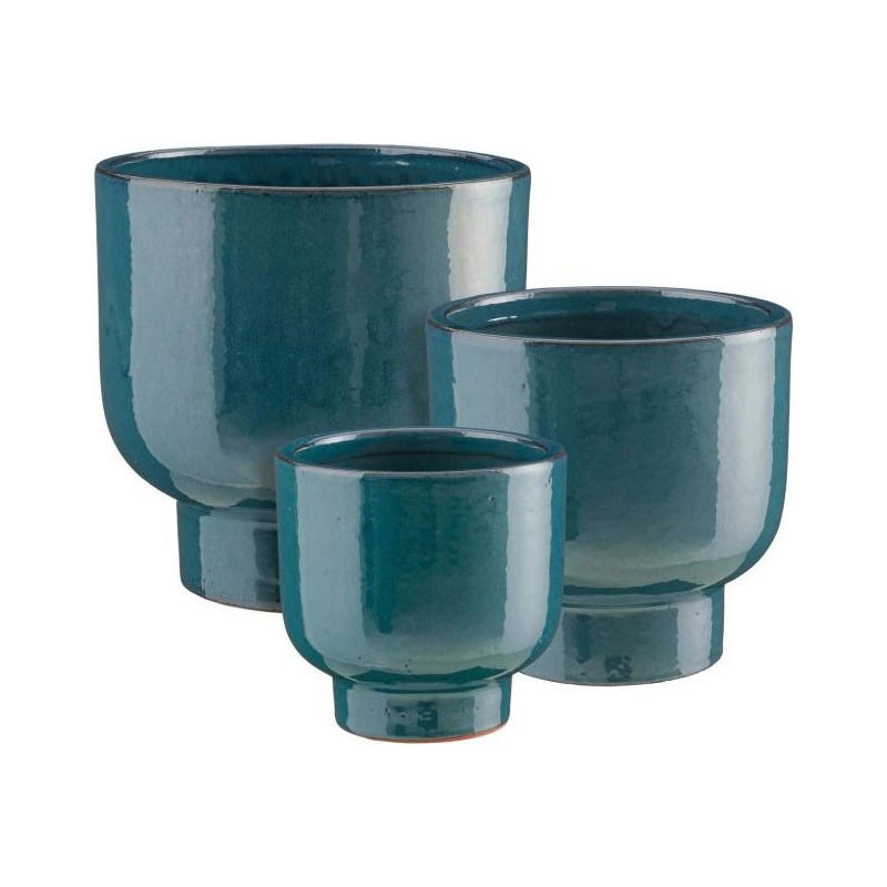 GIRONA POT ROND BLEU SET DE 3