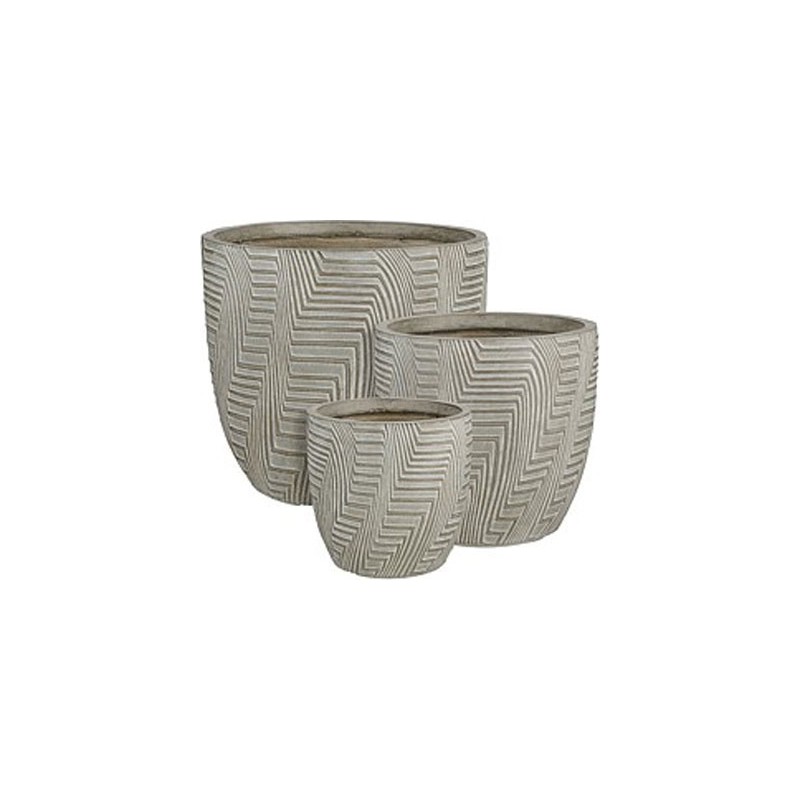 GLACIAR POT ROND GRIS SET DE 3