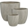 GLACIAR POT ROND GRIS SET DE 3
