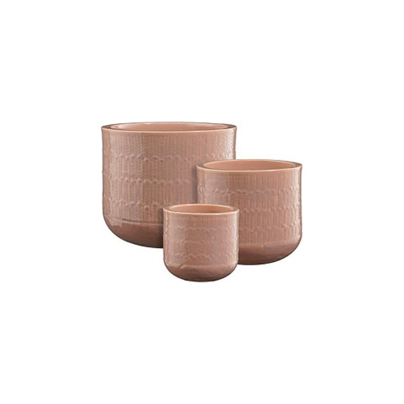 ORAN POT ROND ROSE SET DE 3