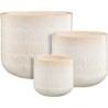 ORAN POT ROND BLANC CASSE SET DE 3
