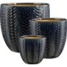 ORAN POT ROND BLEU FONCE SET DE 3