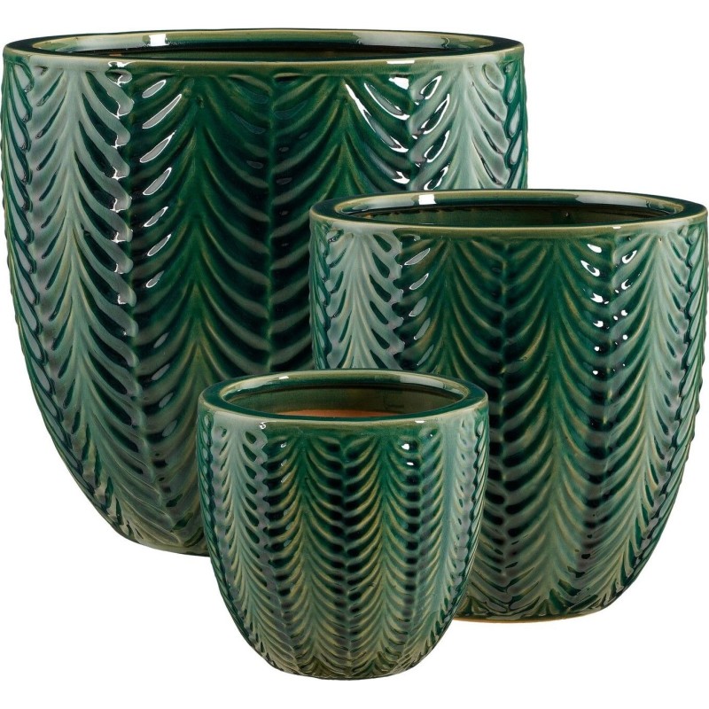 ORAN POT ROND VERT FONCE SET DE 3