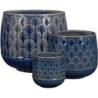 ORAN POT ROND BLEU FONCE SET DE 3