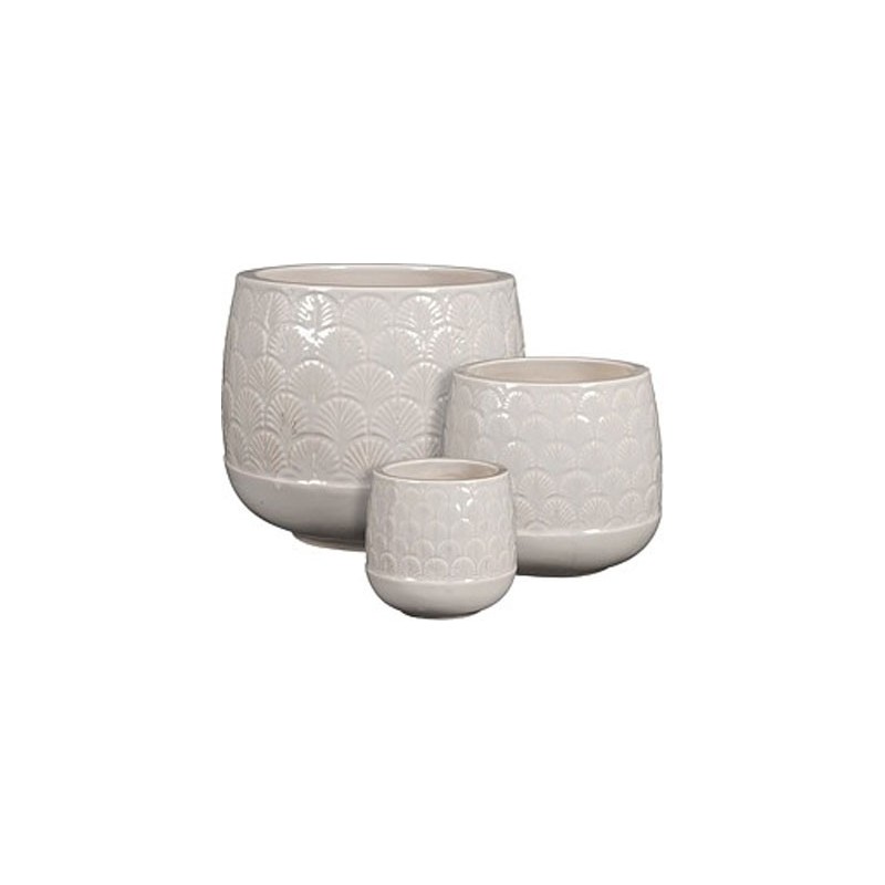 ORAN POT ROND BLANC SET DE 3