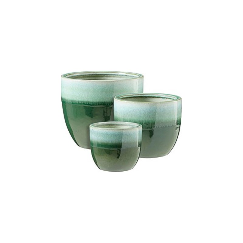 SANTIAGO POT ROND VERT FONCE SET DE 3