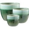 SANTIAGO POT ROND VERT FONCE SET DE 3
