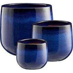 ALMERIA POT ROND BLEU SET DE 3