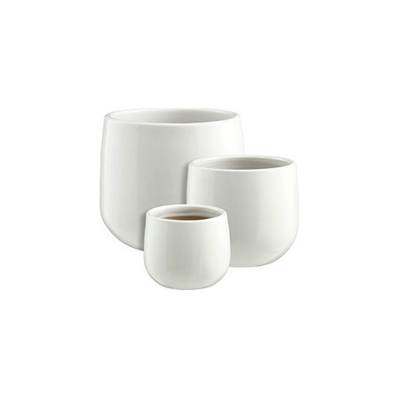 ALMERIA POT ROND BLANC SET DE 3