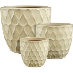 NEVIS POT ROND CREME SET DE 3