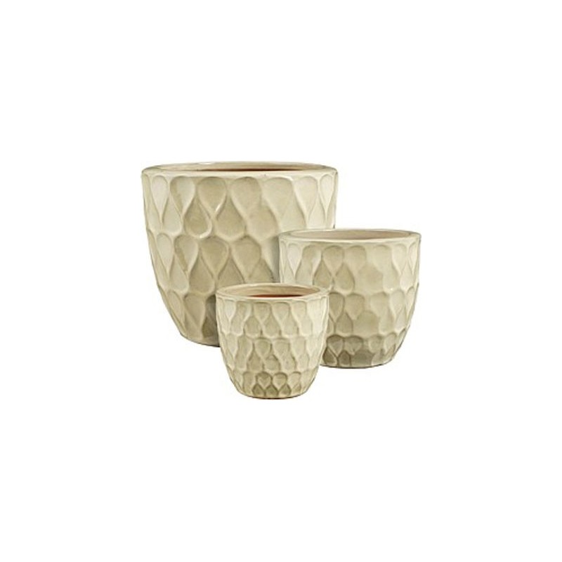 NEVIS POT ROND CREME SET DE 3