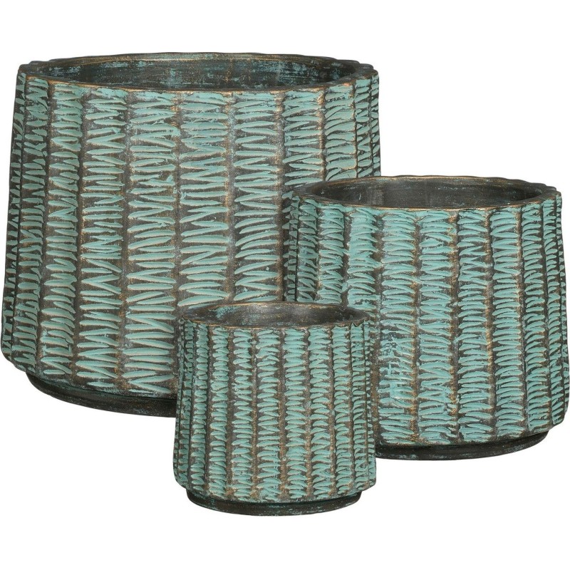 ERIE POT ROND VERT FONCE SET DE 3