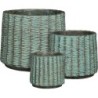 ERIE POT ROND VERT FONCE SET DE 3