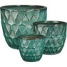 NEVIS POT ROND TURQUOISE SET DE 3