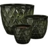 NEVIS POT ROND VERT FONCE SET DE 3