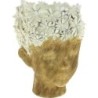 C.POT VISAGE REBORD FLEURS BLANC 19.2*21 H25.5CM