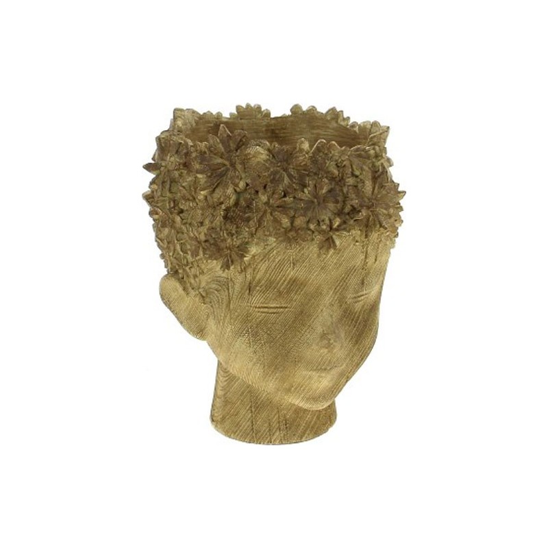 C.POT VISAGE REBORD FLEURS TAUPE 19.2*21 H25.5CM