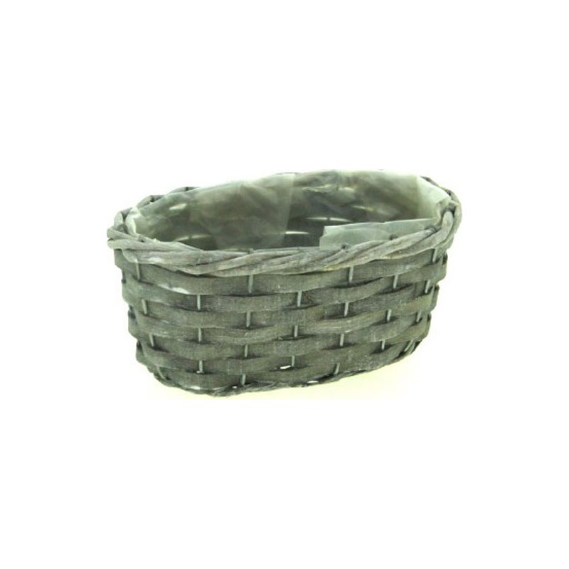 VANNERIE JARDI OVALE GRISE 20*12 H9CM