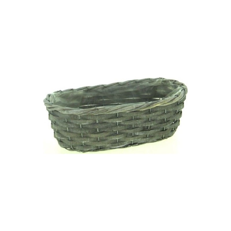 VANNERIE JARDI OVALE GRISE 30*15 H10CM