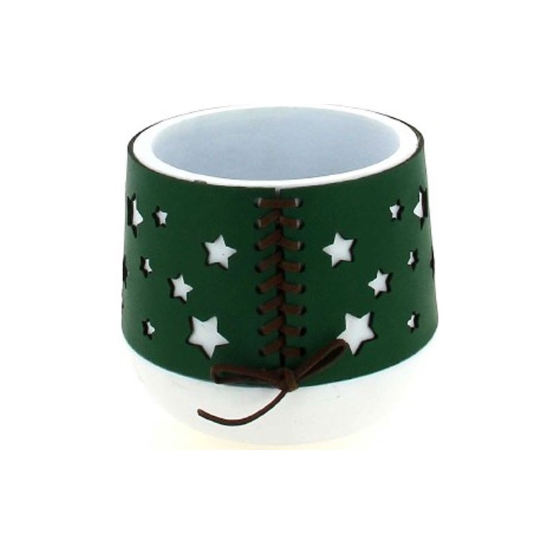 C.POT ETOILE VERT D11.5 H10.5CM