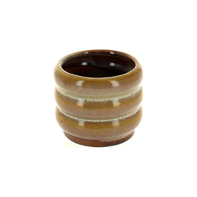 C.POT BEIGE D8 H6.3CM