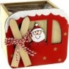 CARRE BOIS SKI PERE NOEL ROUGE 9*9 H9CM