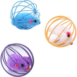 JOUET CHAT SOURIS EN CAGE 6 CM