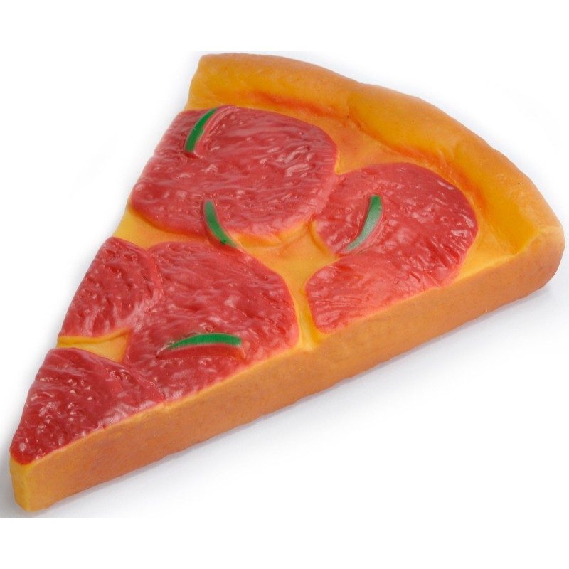 JOUET VINYLE PIZZA PEPPERONI 15 X 11 CM