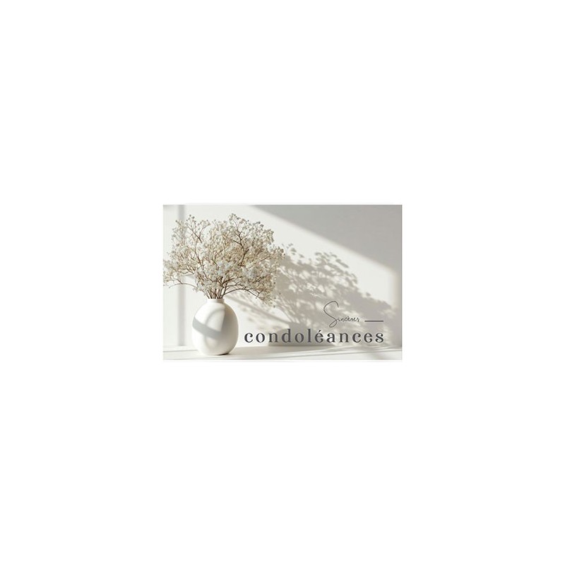 CARTES SINCÈRES CONDOLÉANCES CARTE + ENVELOPPE DIM 65X100MM - PAQUET DE 10 CARTES