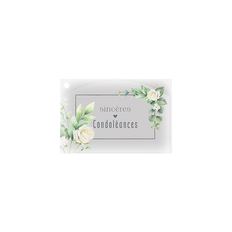CARTES SINCÈRES CONDOLÉANCES CARTE + ENVELOPPE DIM 70X100MM - PAQUET DE 10 CARTES