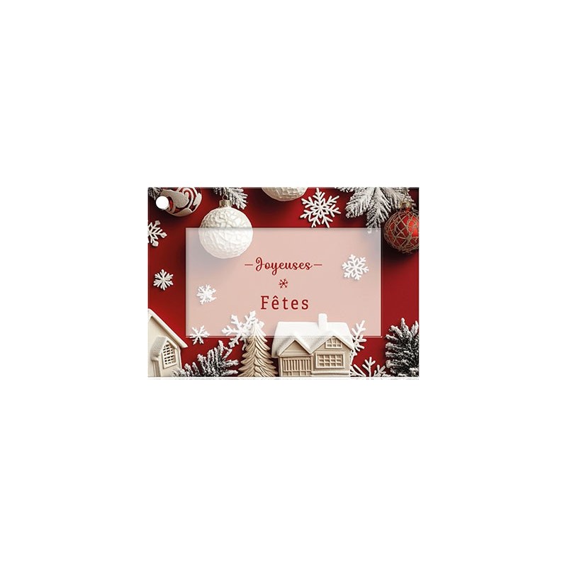 CARTES JOYEUSES FÊTES CARTE + ENVELOPPE DIM 70X100MM - PAQUET DE 10 CARTES