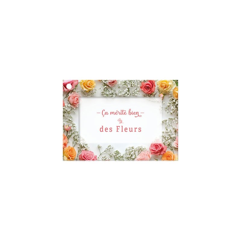 CARTES CA MÉRITE BIEN DES FLEURS + ENVELOPPE DIM 70X100MM - PAQUET DE 10 CARTES