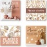ETIQUETTE PLAISIR D'OFFRIR 4 MOTIFS 35X35 MM - BOITE DE 500