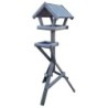 MAISON D'HIVER SUR PIED AVEC TABLE D'ALIMENTATION TOIT À NERVURES 18X18 GRIS/GRIS