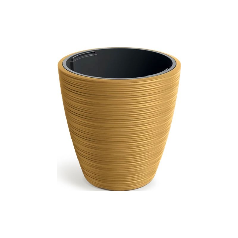 FLOWER POT VENA ROUND - MUSTARD 390X390X400 MM