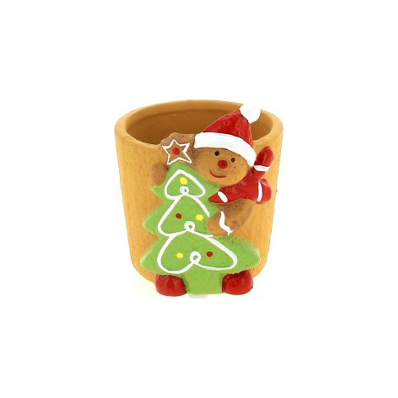 C.POT BONHOMME PAIN D'EPICE D8 H7CM  NOEL