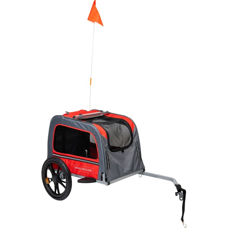 AB TRAVEL ROULOTTE DE VÉLO POUR CHIENS ROUGE/GRIS-M 130X63X78CM