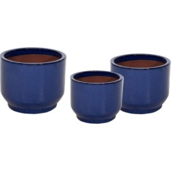 GLAZED CYL. PEDESTAL BLUE...