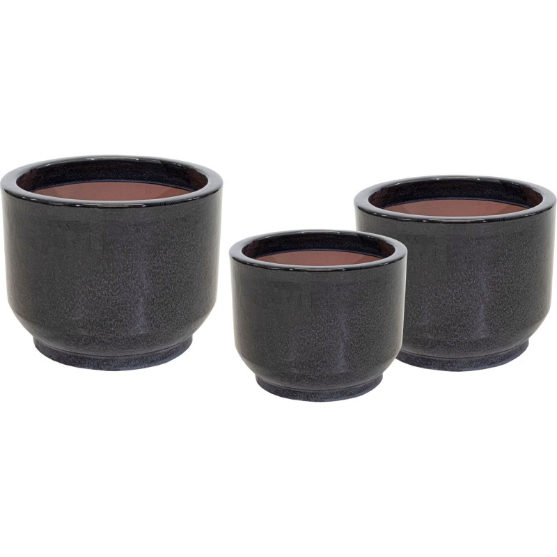 GLAZED CYL. PEDESTAL BL. BLACK S3 D24/38H19/31