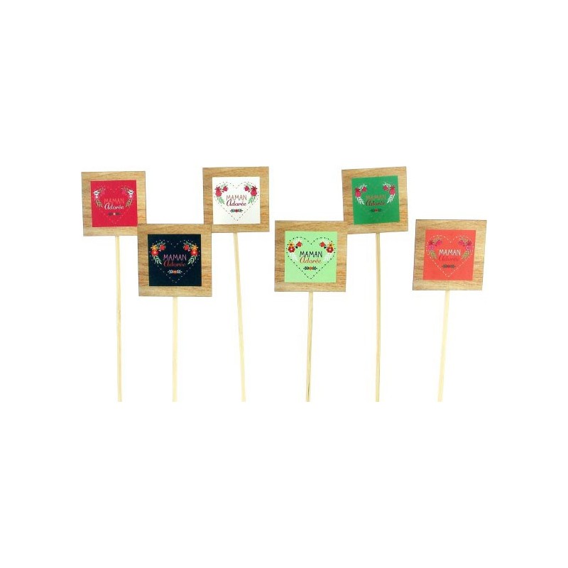 PIQUE MAMAN ADOREE ASST COULEURS - 6*6 H26CM