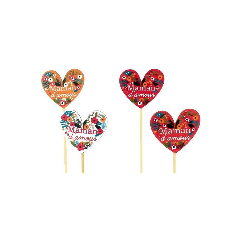 PIQUE MAMAN D'AMOUR ASST 4 - 7*6.5 H26CM