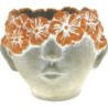 VISAGE FLEURS TERRACOTTA - D17 H14CM