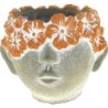 VISAGE FLEURS TERRACOTTA - D14 H11.5CM